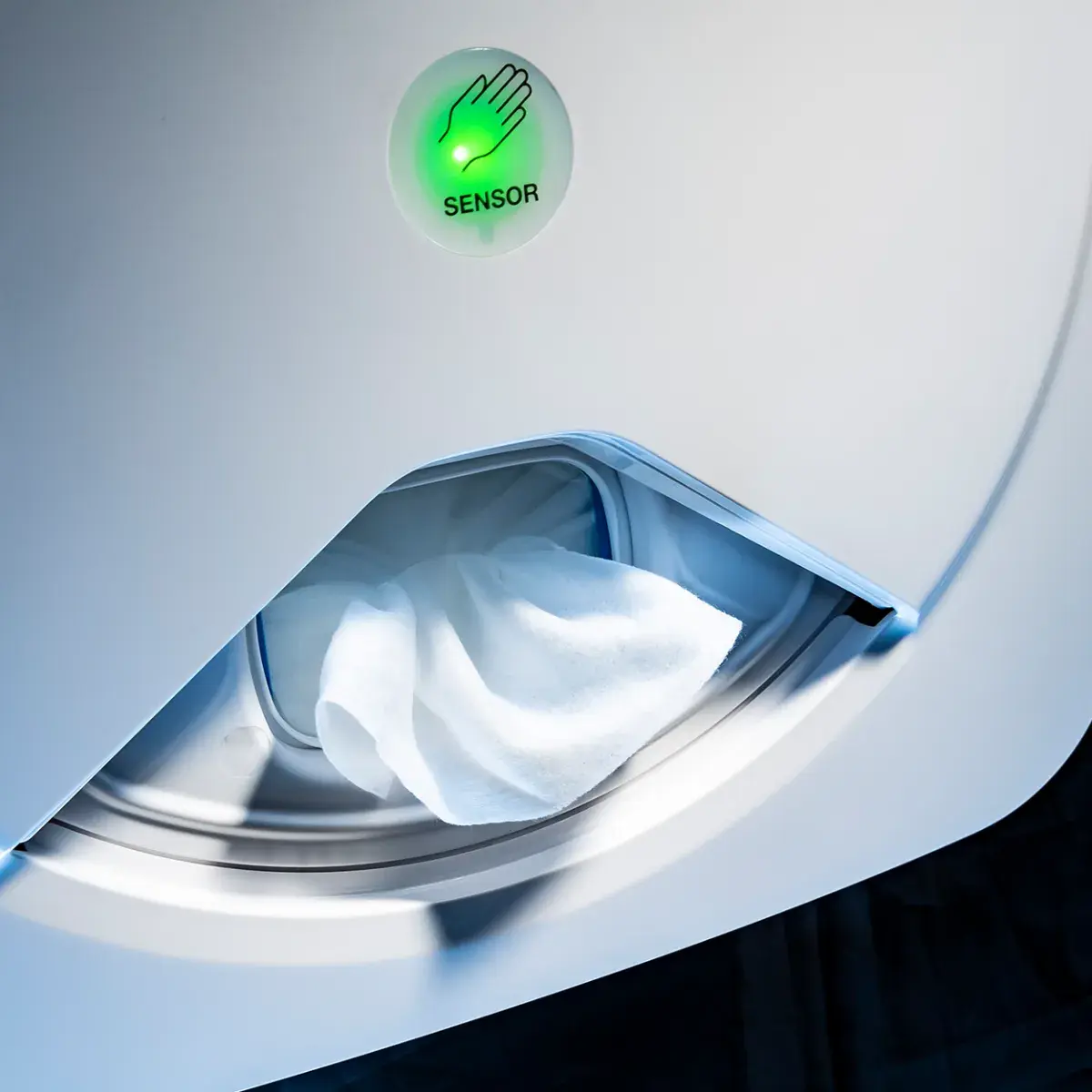 Close up of the Surface Disinfection Wipes Dispenser