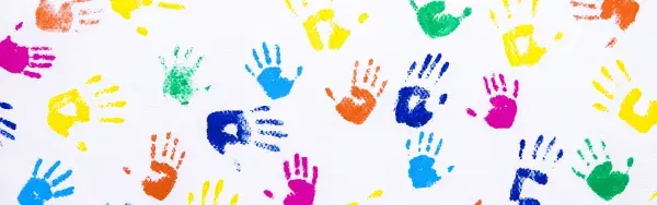 Hand hygiene for babies and kids - colorful hands