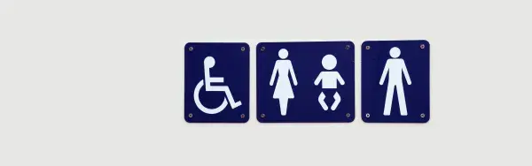 Sign for public toilets