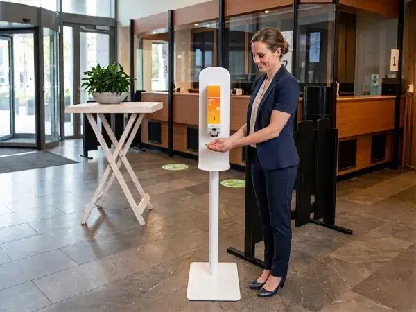 Zonnebrandpaal bij de entree